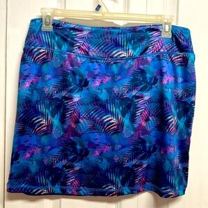 Chase 54 Multi Color Tropical Print Pull on Active wear Skort Size XL